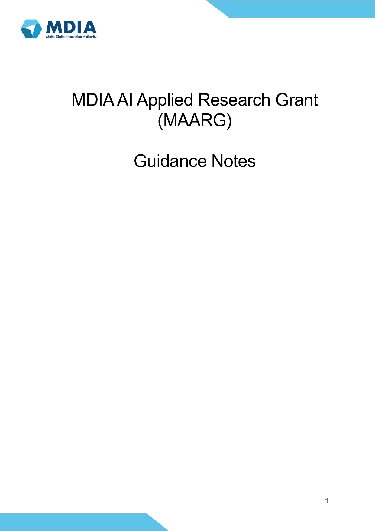 MDIA Schemes - AI Research Grant - Guidance Notes