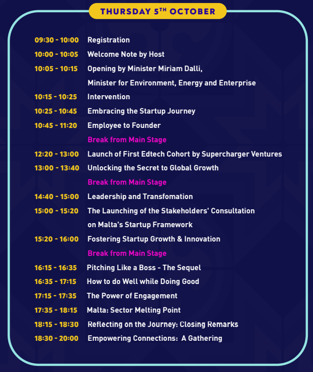 StartUp Festival 2023 - Agenda Day 1